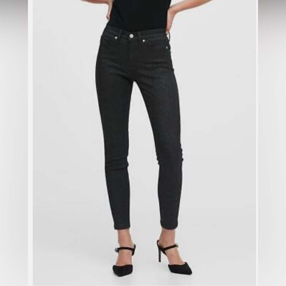 Banana Republic - Mid Rise Skinny Jeans - Black Sparkle - Size 26